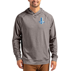 Detroit Lions Cutter & Buck Adapt Historic Knit Recycled Raglan Pullover Hoodie - Heather Gray - NFL