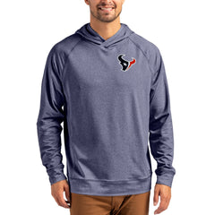 Houston Texans Cutter & Buck Adapt Knit Recycled Raglan Pullover Hoodie - Heather Navy - NFL