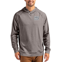 New York Giants Cutter & Buck Adapt Historic Knit Recycled Raglan Pullover Hoodie - Heather Gray - NFL