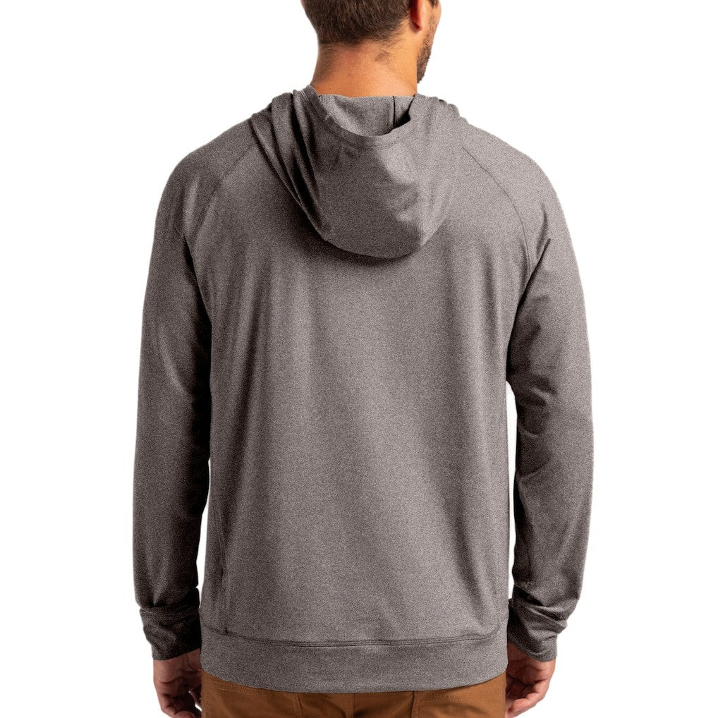 Philadelphia Eagles Cutter & Buck Adapt Historic Knit Recycled Raglan Pullover Hoodie - Heather Gray - NFL