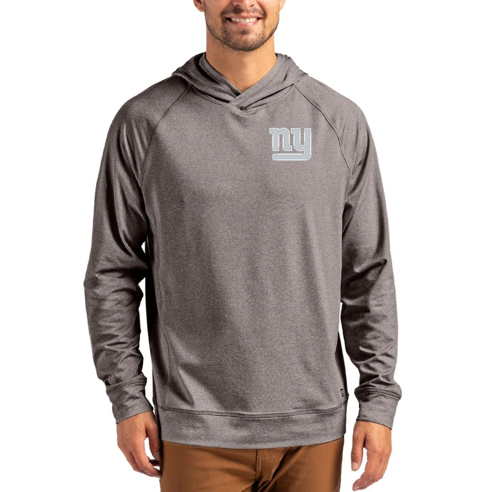 New York Giants Cutter & Buck Adapt Knit Recycled Raglan Pullover Hoodie - Heather Gray - NFL
