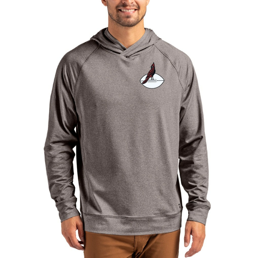 Arizona Cardinals Cutter & Buck Adapt Historic Knit Recycled Raglan Pullover Hoodie - Dark Heather Gray - NFL