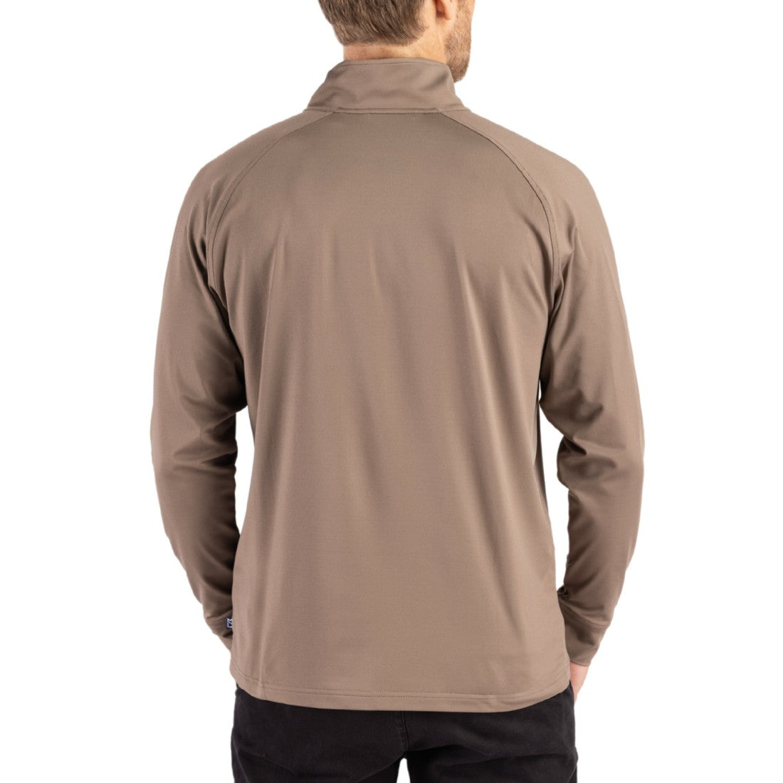 Detroit Lions Cutter & Buck Adapt Eco Knit Stretch Recycled Quarter-Zip Pullover - Brown - NFL