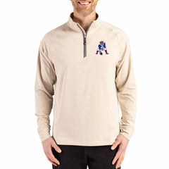 New England Patriots Cutter & Buck Throwback Logo Adapt Eco Knit Stretch Recycled Quarter-Zip Pullover - Tan - NFL