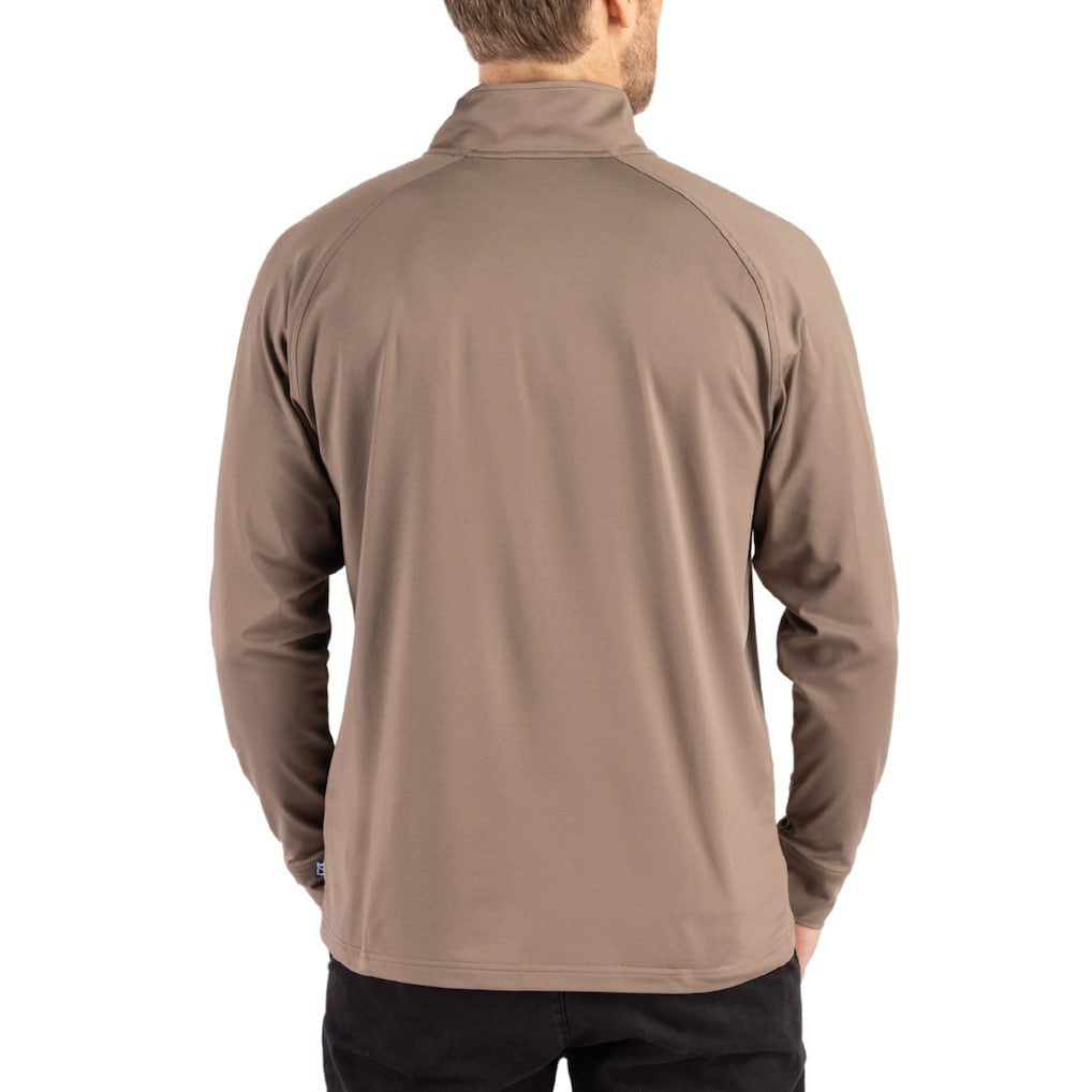 Indianapolis Colts Cutter & Buck Adapt Eco Knit Stretch Recycled Quarter-Zip Pullover - Brown - NFL