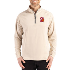 Tampa Bay Buccaneers Cutter & Buck Throwback Logo Adapt Eco Knit Stretch Recycled Quarter-Zip Pullover - Tan - NFL