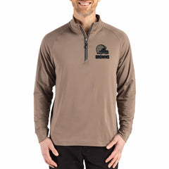 Cleveland Browns Cutter & Buck Adapt Eco Knit Stretch Recycled Quarter-Zip Pullover - Brown - NFL