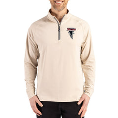 Atlanta Falcons Cutter & Buck Throwback Logo Adapt Eco Knit Stretch Recycled Quarter-Zip Pullover - Tan - NFL