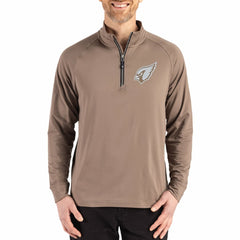 Arizona Cardinals Cutter & Buck Adapt Eco Knit Stretch Recycled Quarter-Zip Pullover - Brown - NFL