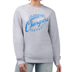 Los Angeles Chargers G-III 4Her by Carl Banks Women's Distressed Graphics Fleece Pullover Sweatshirt - Gray - NFL