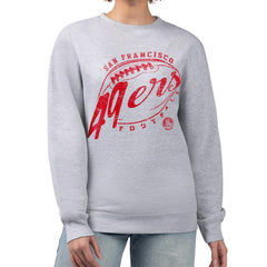 San Francisco 49ers G-III 4Her by Carl Banks Women's Distressed Graphics Fleece Pullover Sweatshirt - Gray - NFL