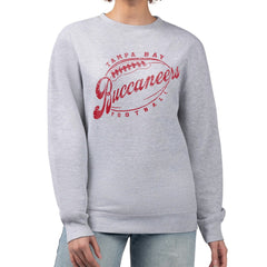Tampa Bay Buccaneers G-III 4Her by Carl Banks Women's Distressed Graphics Fleece Pullover Sweatshirt - Gray - NFL