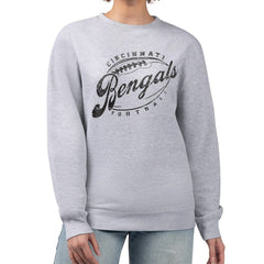 Cincinnati Bengals G-III 4Her by Carl Banks Women's Distressed Graphics Fleece Pullover Sweatshirt - Gray - NFL