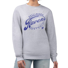 Baltimore Ravens G-III 4Her by Carl Banks Women's Distressed Graphics Fleece Pullover Sweatshirt - Gray - NFL
