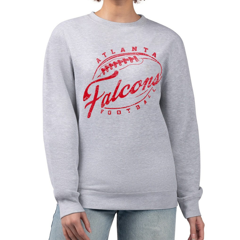 Atlanta Falcons G-III 4Her by Carl Banks Women's Distressed Graphics Fleece Pullover Sweatshirt - Gray - NFL