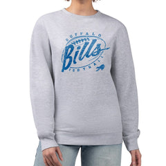 Buffalo Bills G-III 4Her by Carl Banks Women's Distressed Graphics Fleece Pullover Sweatshirt - Gray - NFL
