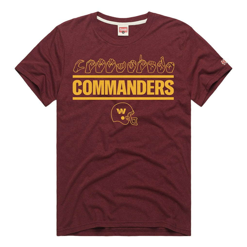 Washington Commanders Homage Unisex NFL ASL Collection by Love Sign Tri-Blend T-Shirt - Burgundy - NFL