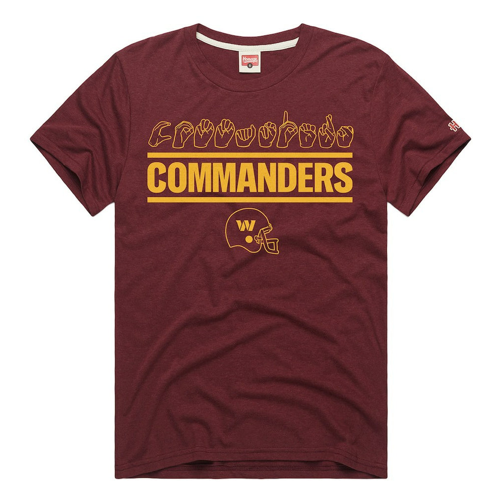 Washington Commanders Homage Unisex NFL ASL Collection by Love Sign Tri-Blend T-Shirt - Burgundy - NFL