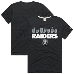 Las Vegas Raiders Homage Unisex NFL ASL Collection by Love Sign Tri-Blend T-Shirt - Black - NFL