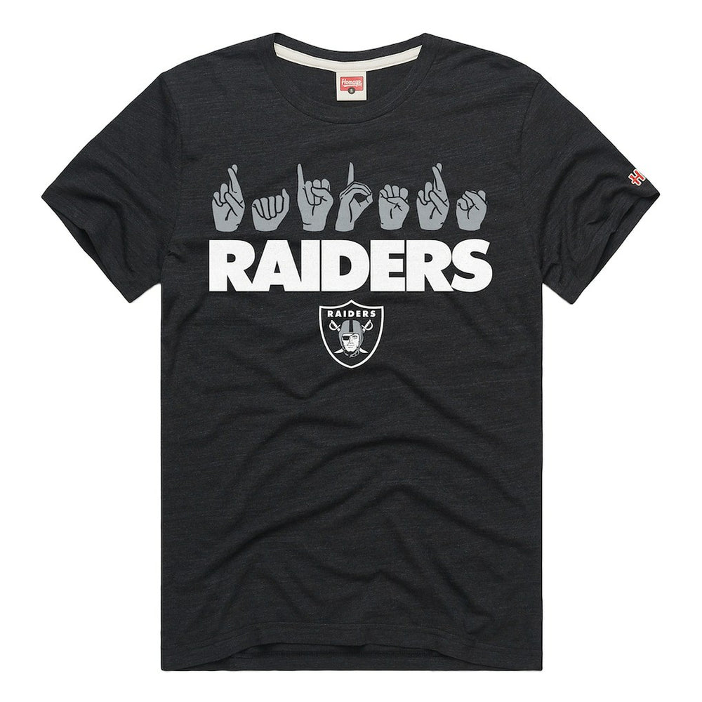 Las Vegas Raiders Homage Unisex NFL ASL Collection by Love Sign Tri-Blend T-Shirt - Black - NFL