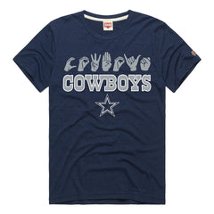 Dallas Cowboys Homage Unisex NFL ASL Collection by Love Sign Tri-Blend T-Shirt - Navy - NFL
