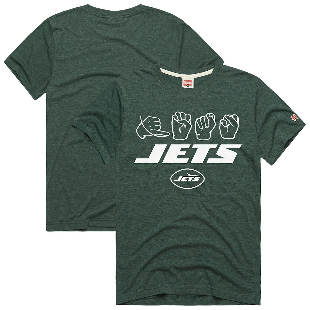 New York Jets Homage Unisex NFL ASL Collection by Love Sign Tri-Blend T-Shirt - Green - NFL