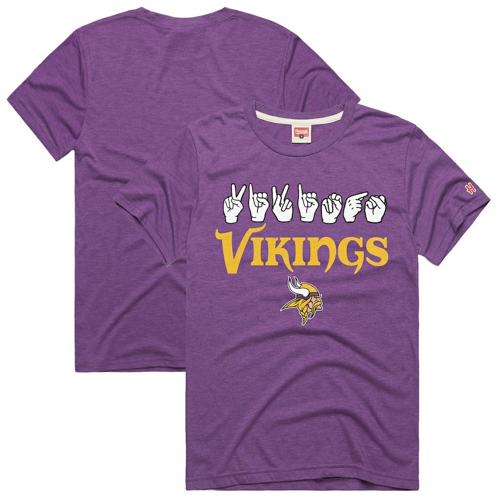 Minnesota Vikings Homage Unisex NFL ASL Collection by Love Sign Tri-Blend T-Shirt - Purple - NFL