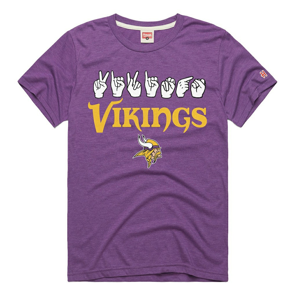 Minnesota Vikings Homage Unisex NFL ASL Collection by Love Sign Tri-Blend T-Shirt - Purple - NFL