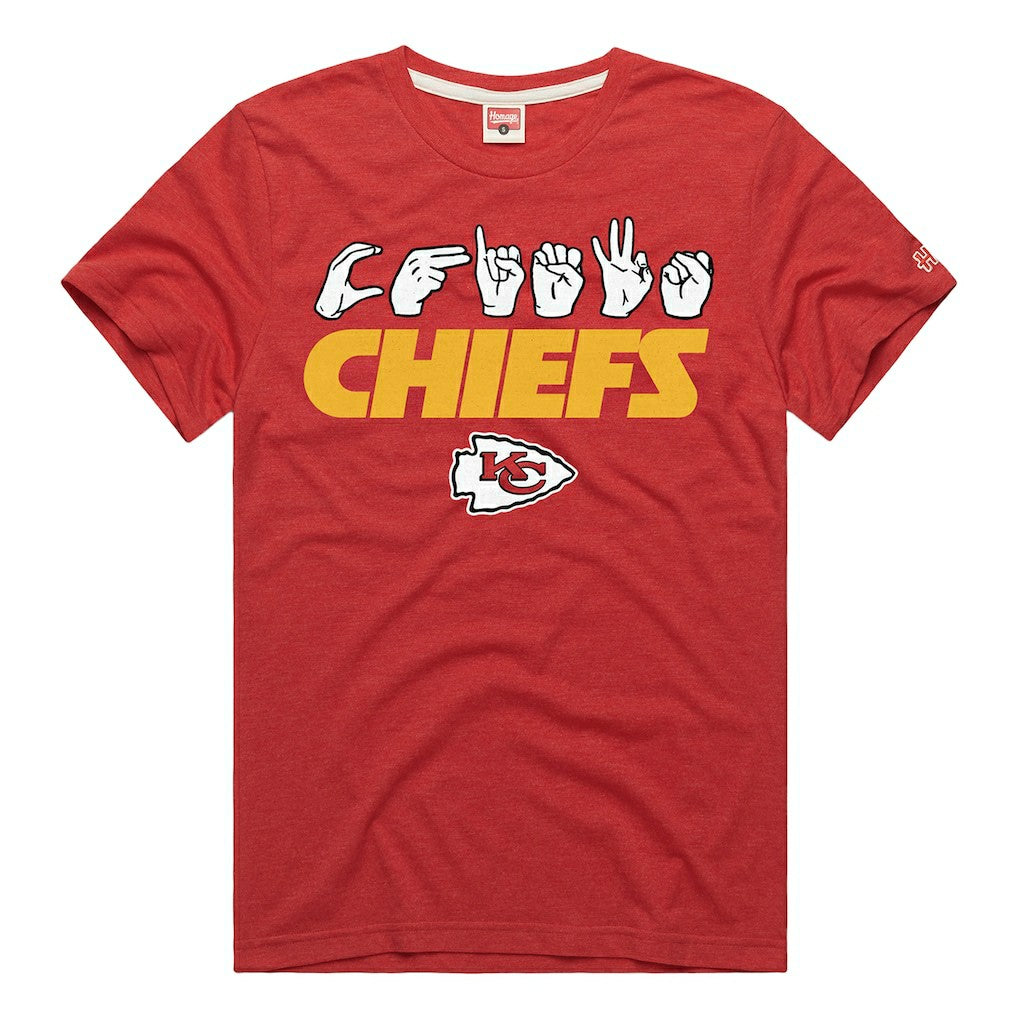 Kansas City Chiefs Homage Unisex NFL ASL Collection by Love Sign Tri-Blend T-Shirt - Red - NFL