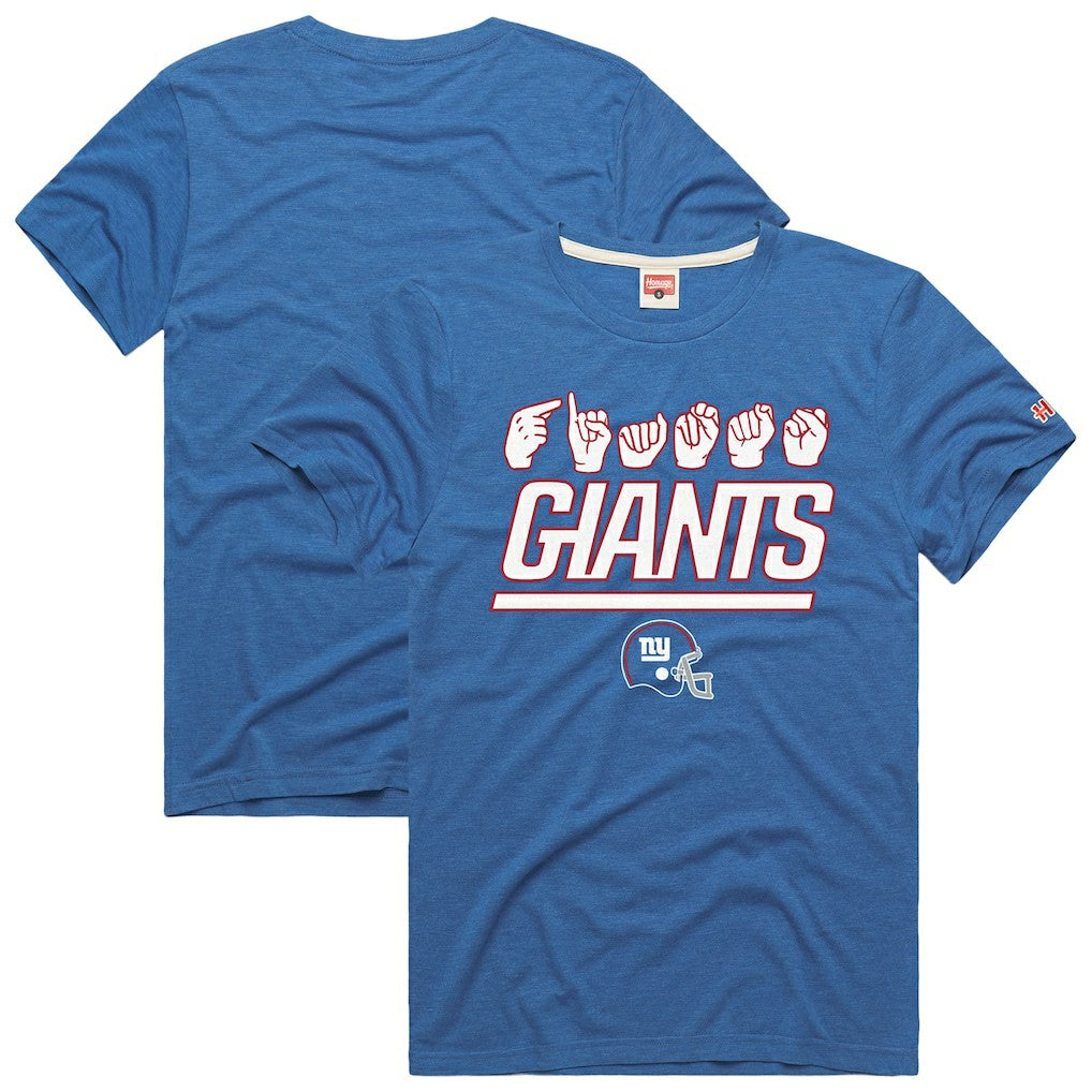 New York Giants Homage Unisex NFL ASL Collection by Love Sign Tri-Blend T-Shirt - Royal - NFL