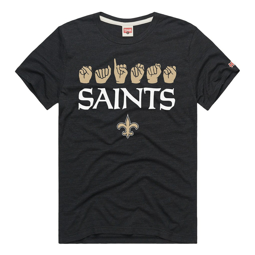 New Orleans Saints Homage Unisex NFL ASL Collection by Love Sign Tri-Blend T-Shirt - Black - NFL