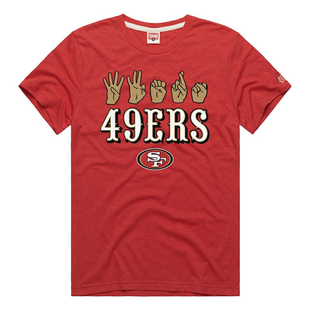 San Francisco 49ers Homage Unisex NFL ASL Collection by Love Sign Tri-Blend T-Shirt - Scarlet - NFL