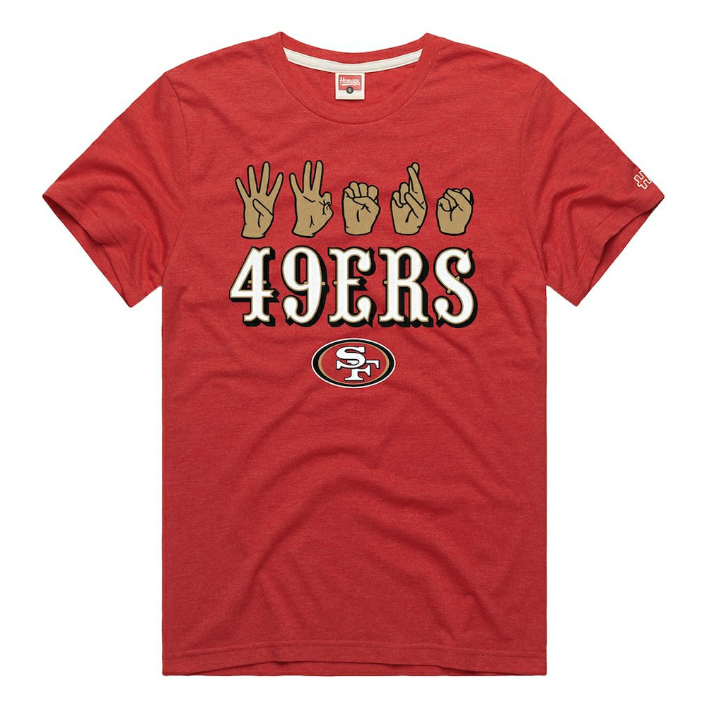 San Francisco 49ers Homage Unisex NFL ASL Collection by Love Sign Tri-Blend T-Shirt - Scarlet - NFL