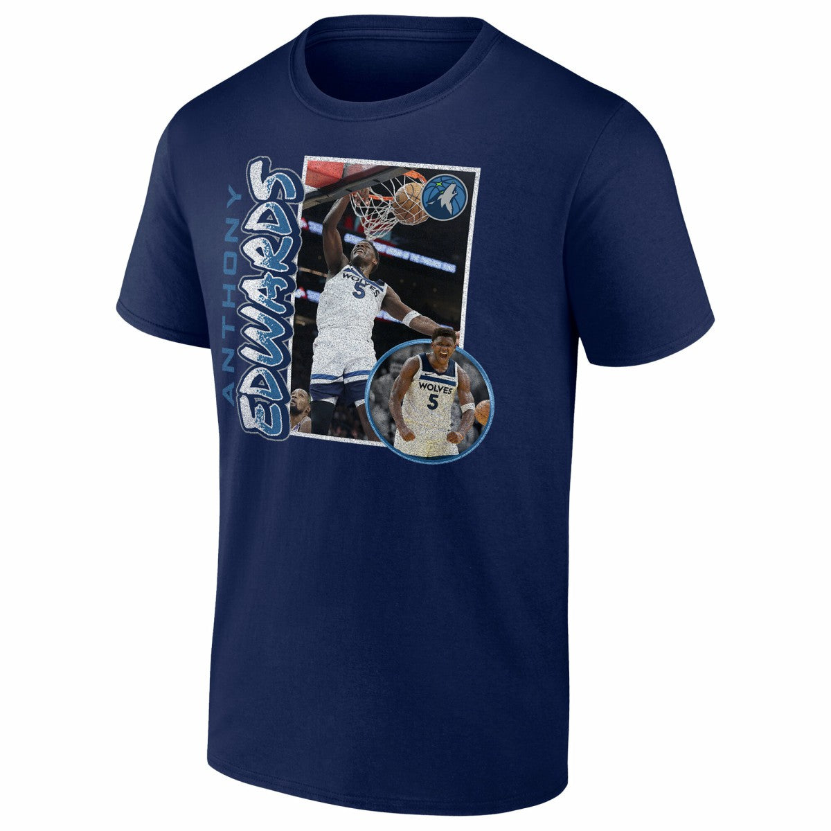 Anthony Edwards Minnesota Timberwolves '90s Player Graphic T-Shirt Navy