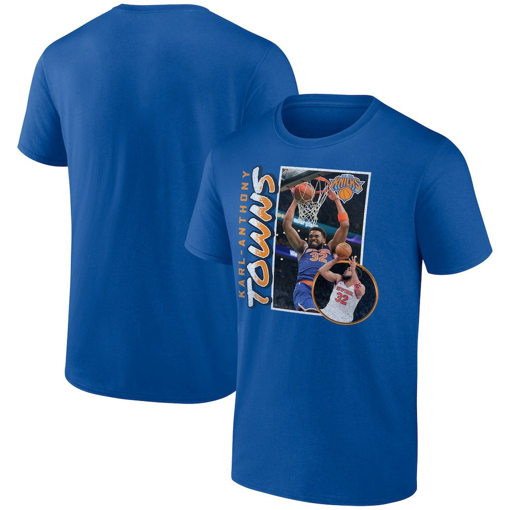 Karl-Anthony Towns New York Knicks '90s Player Graphic T-Shirt Blue