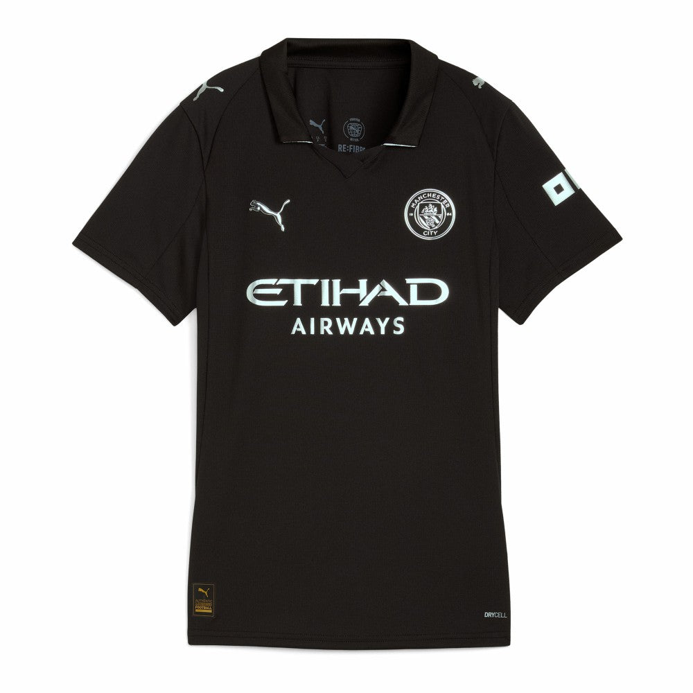 Puma - Manchester City Women's 2025/26 Away Replica Custom Jersey - Black
