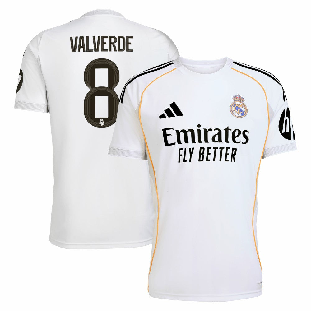 Adidas - Federico Valverde Real Madrid 2025/26 Home Replica Jersey - White