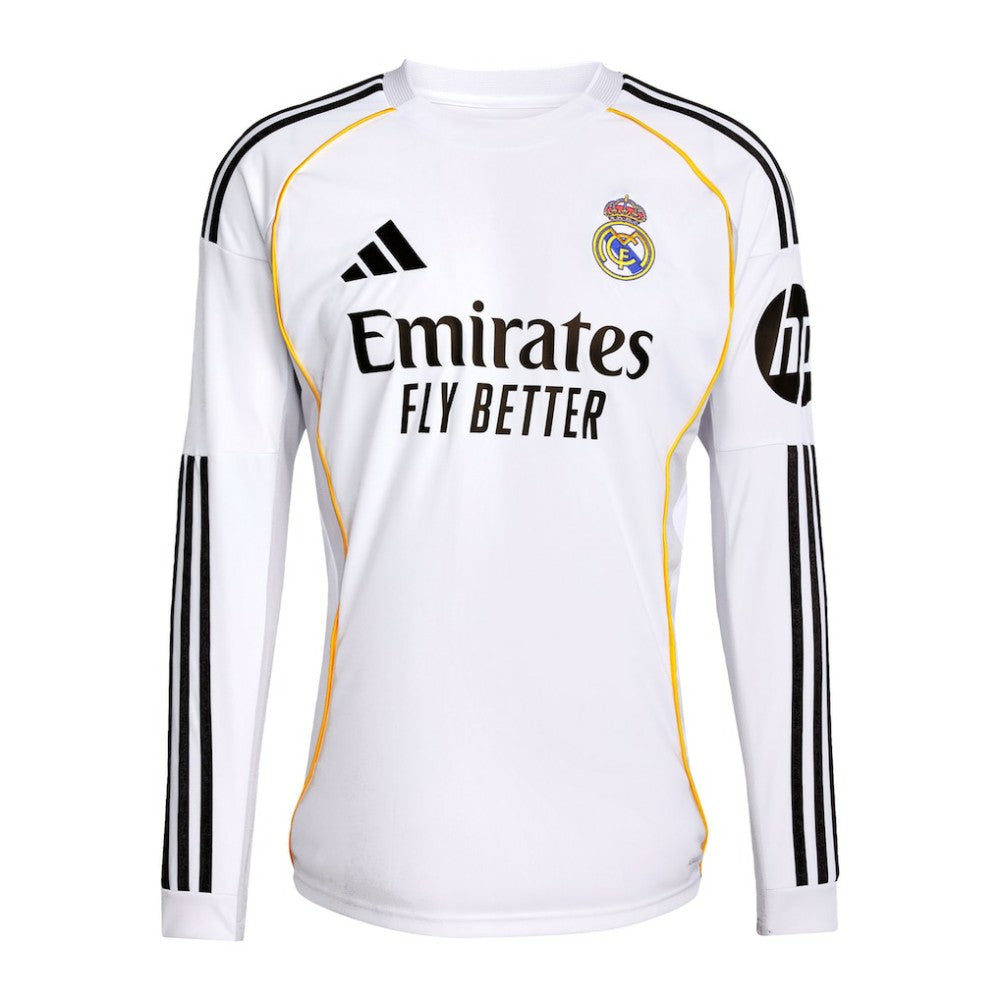 Adidas - Federico Valverde Real Madrid 2025/26 Home Replica Long Sleeve Jersey - White
