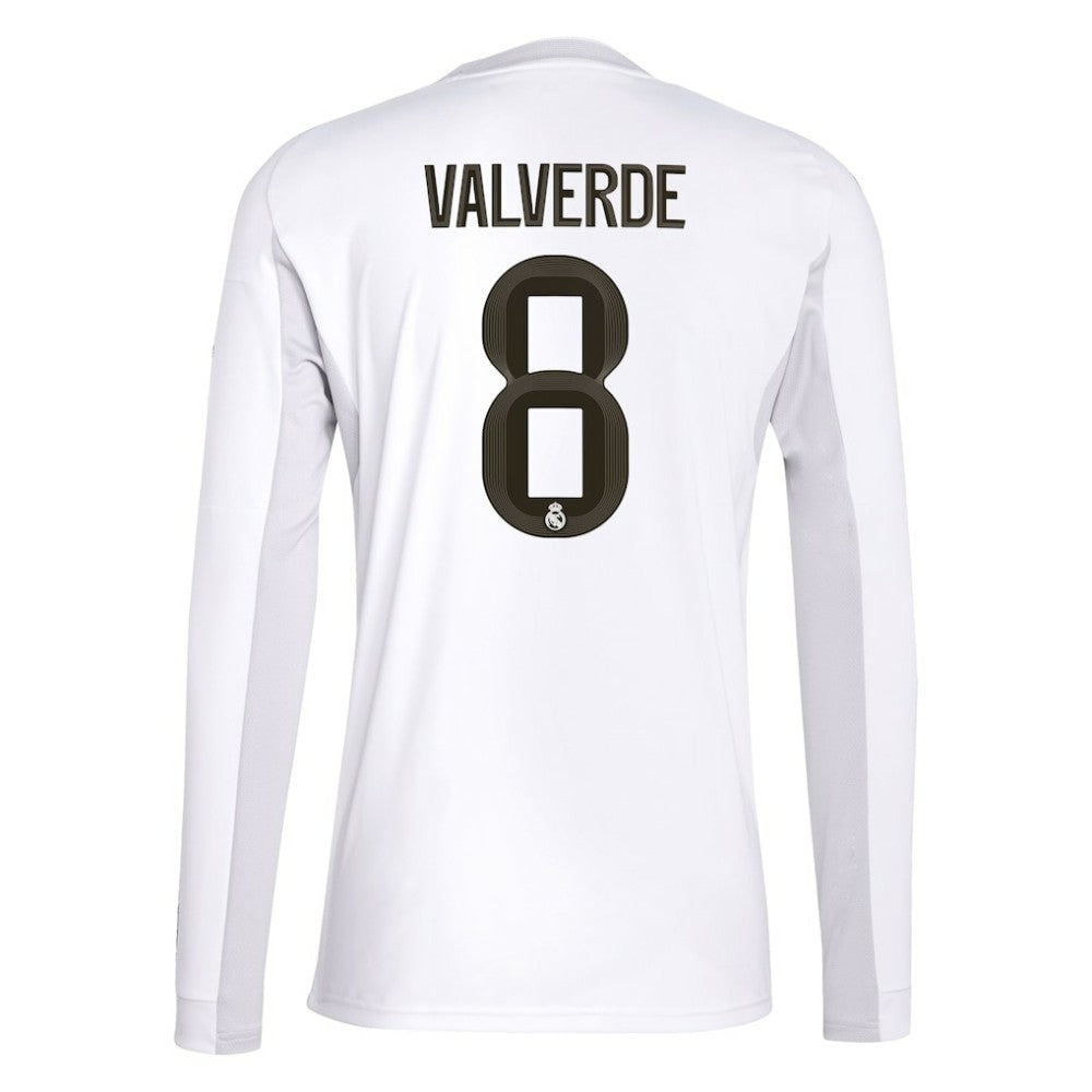 Adidas - Federico Valverde Real Madrid 2025/26 Home Replica Long Sleeve Jersey - White