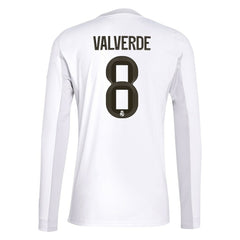 Adidas - Federico Valverde Real Madrid 2025/26 Home Replica Long Sleeve Jersey - White