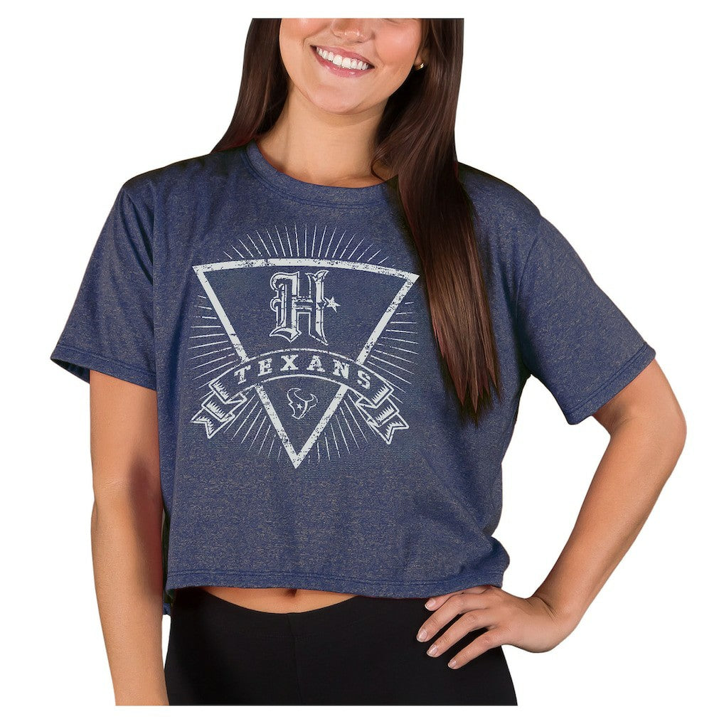 Houston Texans Concepts Sport Women's Quest Knit Crop Top - Navy - NFL