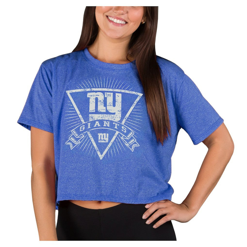 New York Giants Concepts Sport Women's Quest Knit Crop Top - Royal - NFL