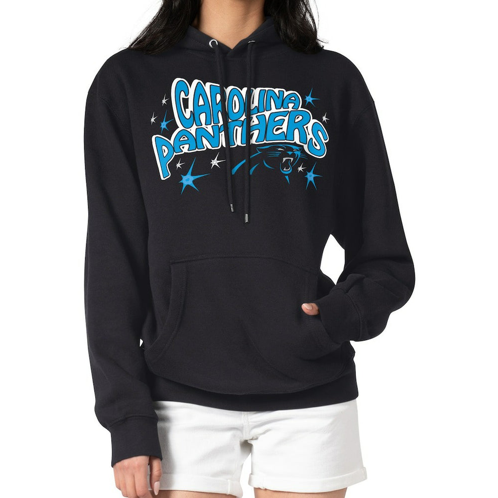 Carolina Panthers Starter Women's Fireworks Fleece Pullover Hoodie - Black - NFL