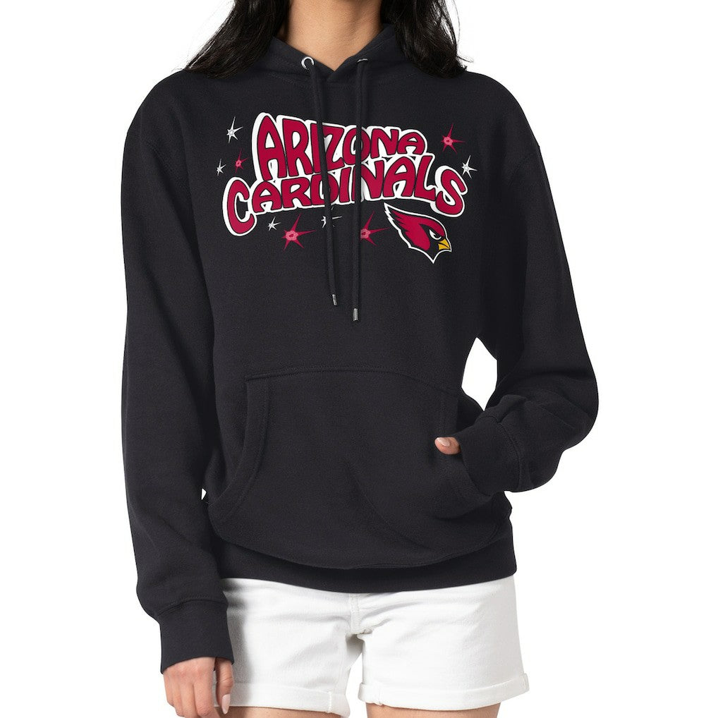 Arizona Cardinals Starter Women's Fireworks Fleece Pullover Hoodie - Black - NFL