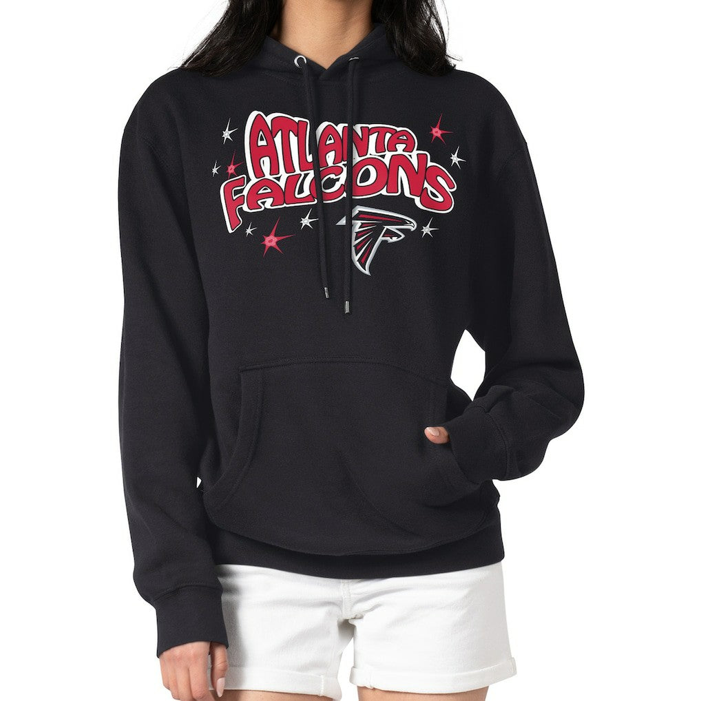 Atlanta Falcons Starter Women's Fireworks Fleece Pullover Hoodie - Black - NFL