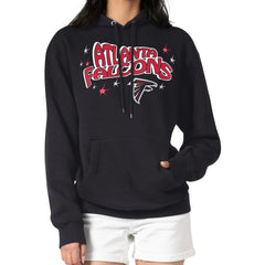 Atlanta Falcons Starter Women's Fireworks Fleece Pullover Hoodie - Black - NFL