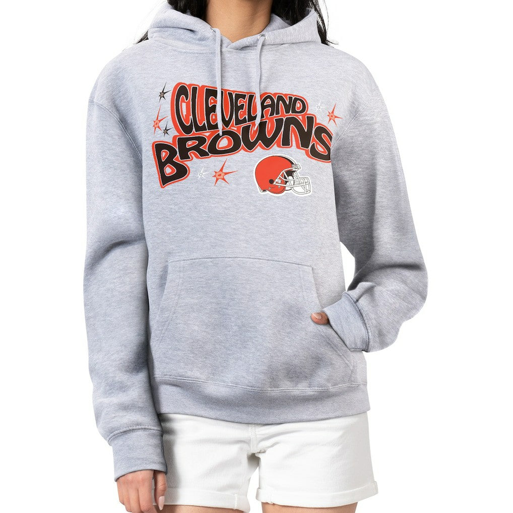 Cleveland Browns Starter Women's Fireworks Fleece Pullover Hoodie - Gray - NFL