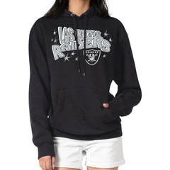 Las Vegas Raiders Starter Women's Fireworks Fleece Pullover Hoodie - Black - NFL