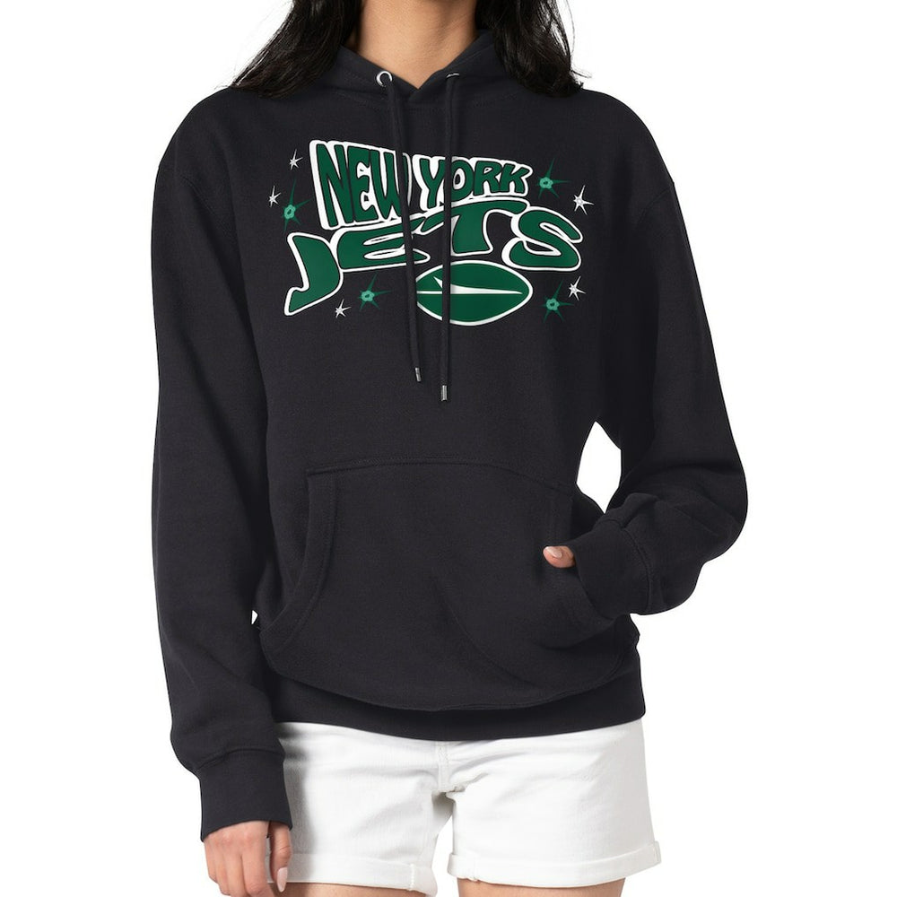 New York Jets Starter Women's Fireworks Fleece Pullover Hoodie - Black - NFL