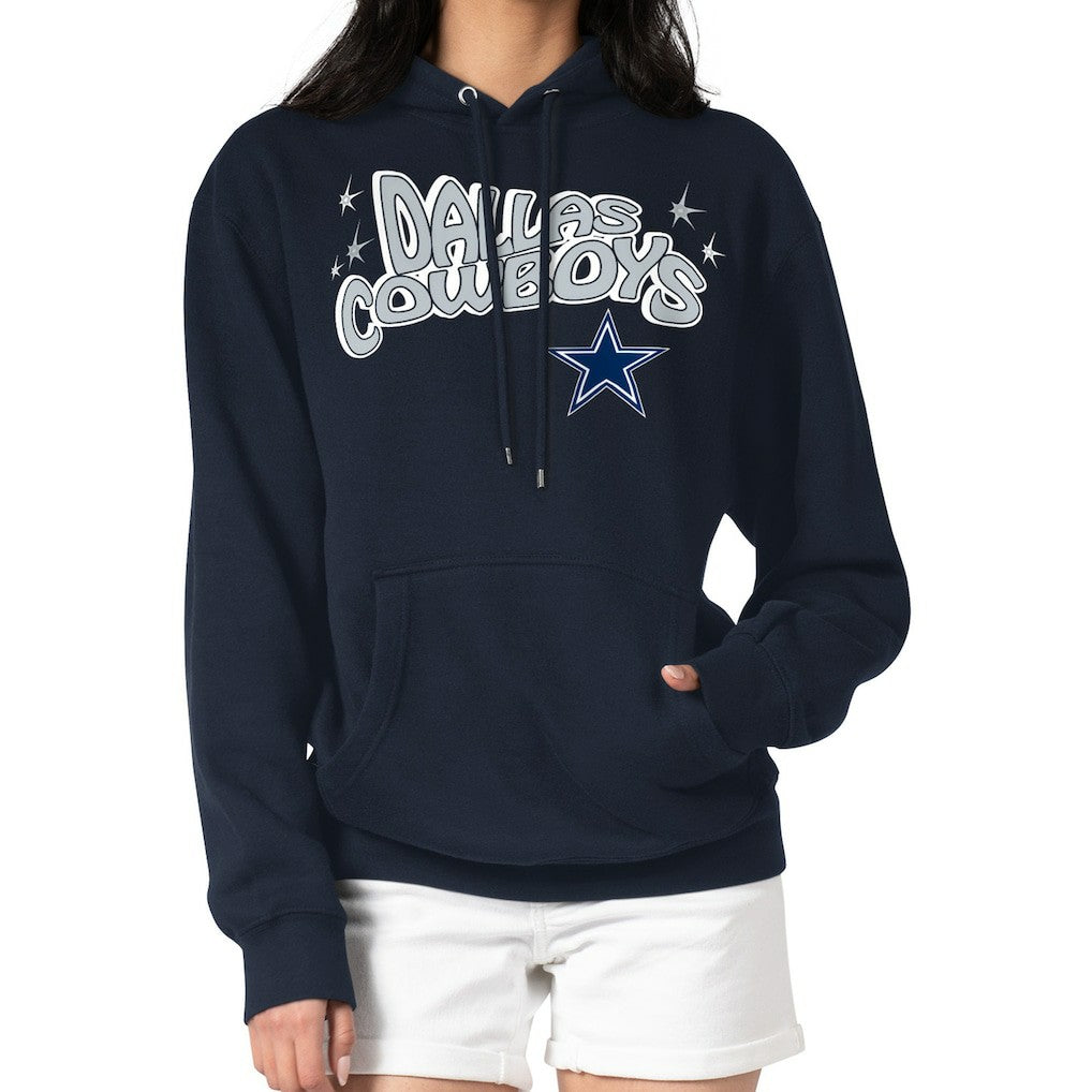 Dallas Cowboys Starter Women's Fireworks Fleece Pullover Hoodie - Navy - NFL